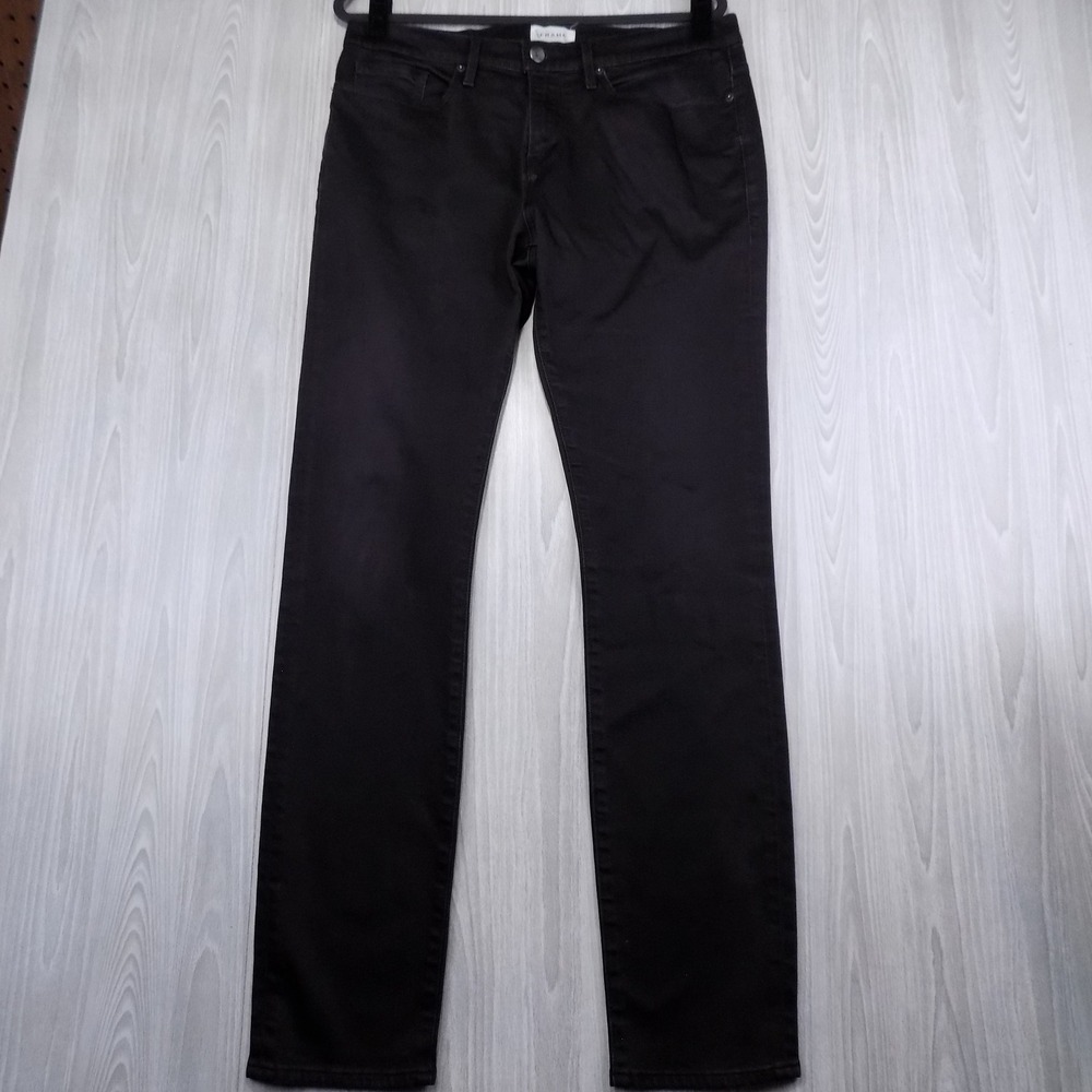 Frame L'Homme Skinny Jeans Mens 34 Black Tapered Designer Luxury Modern EUC